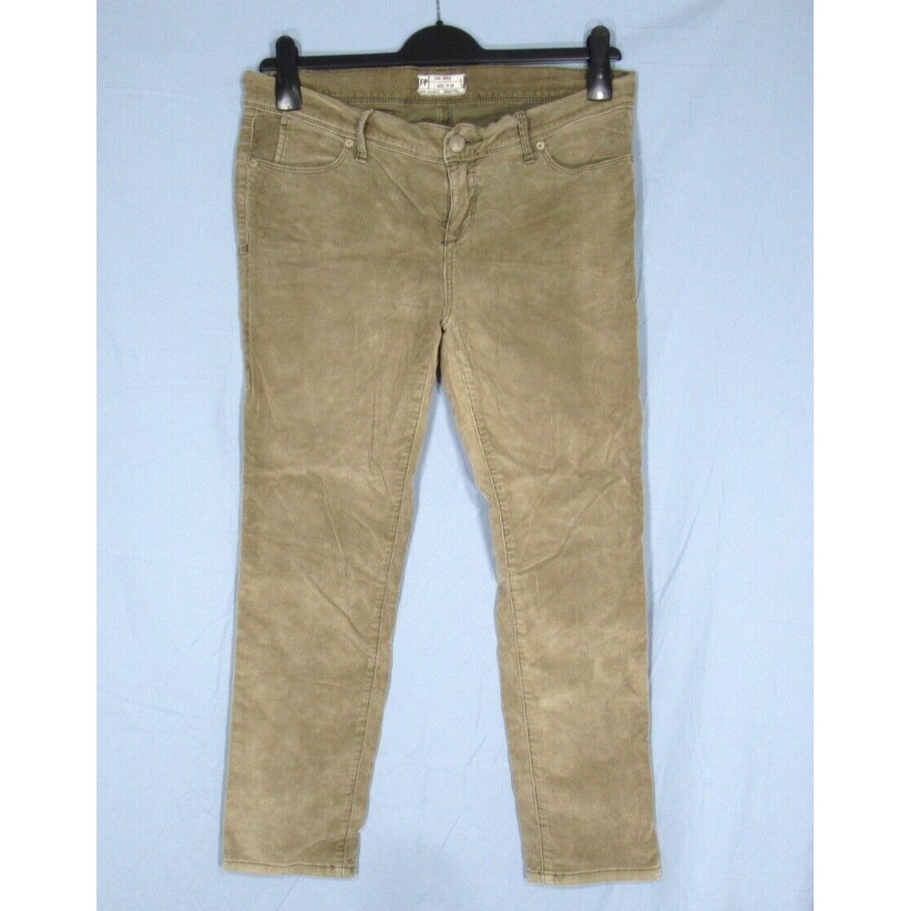 FREE PEOPLE Women's OLIVE Stretch Cotton CORDUROY 5-Pockets SKINNY LEG Pants 29